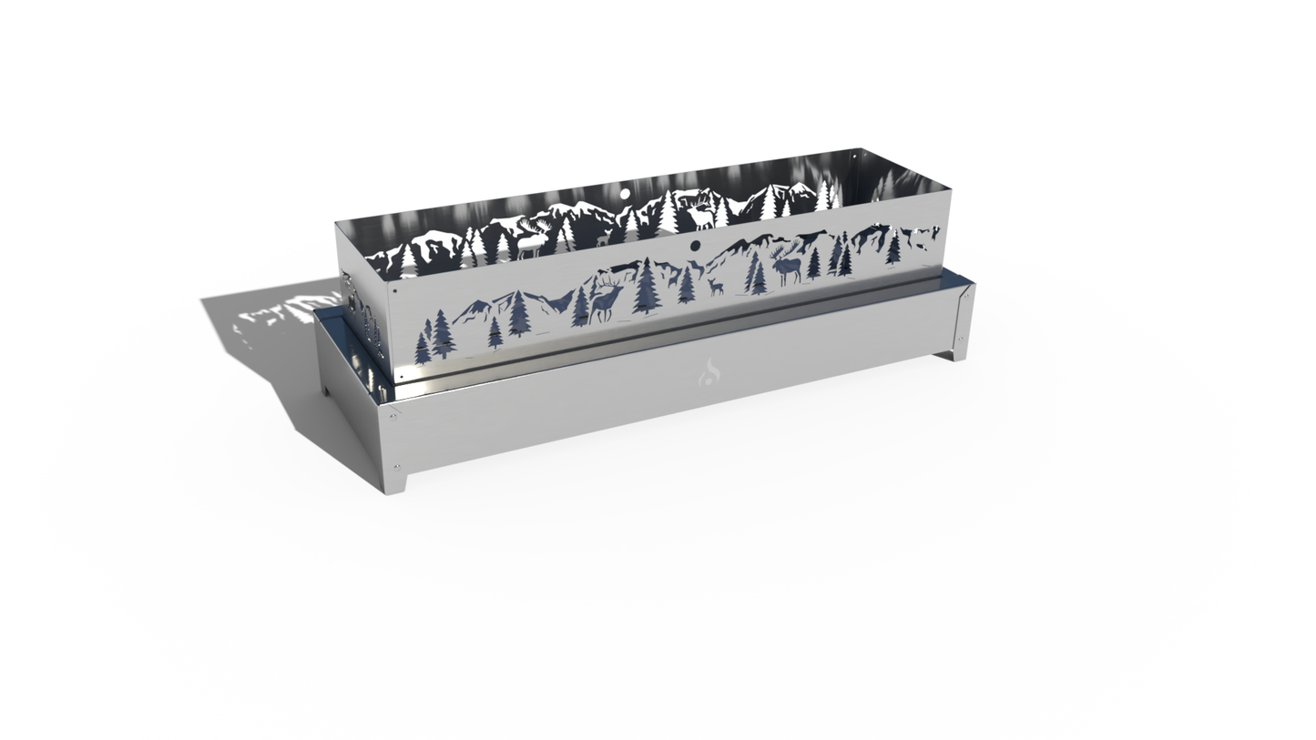 Northern Mountains Tabletop Propane Fire Pit with Decorative Wind Screen